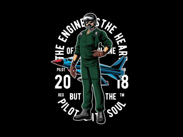 Pilot vector t-shirt design