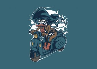 Pirate Scooter Vector t-shirt design