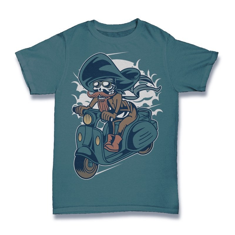 Pirate Scooter Vector t-shirt design t shirt design png