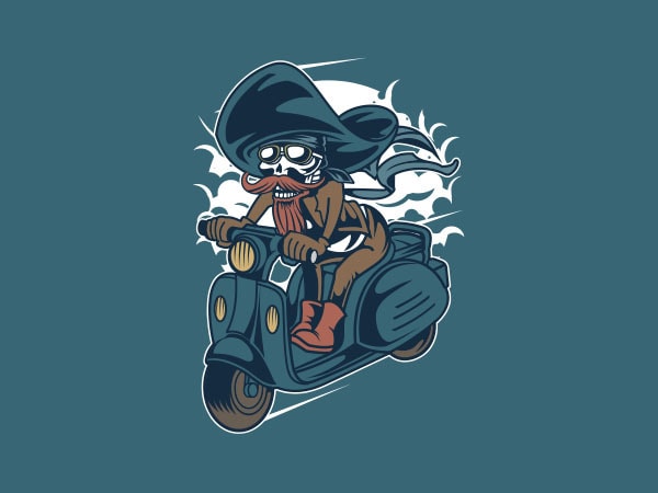 Pirate scooter vector t-shirt design