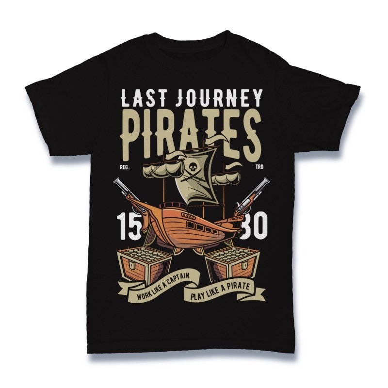 Pirate Ship Vector t-shirt design t shirt designs for print on demand