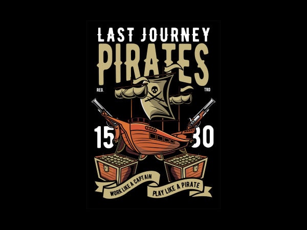 Pirate ship vector t-shirt design