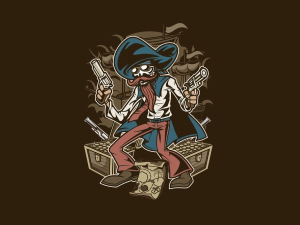 Pirate treasure vector t-shirt design