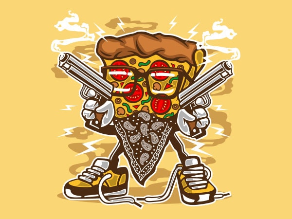 Pizza gangster vector t-shirt design