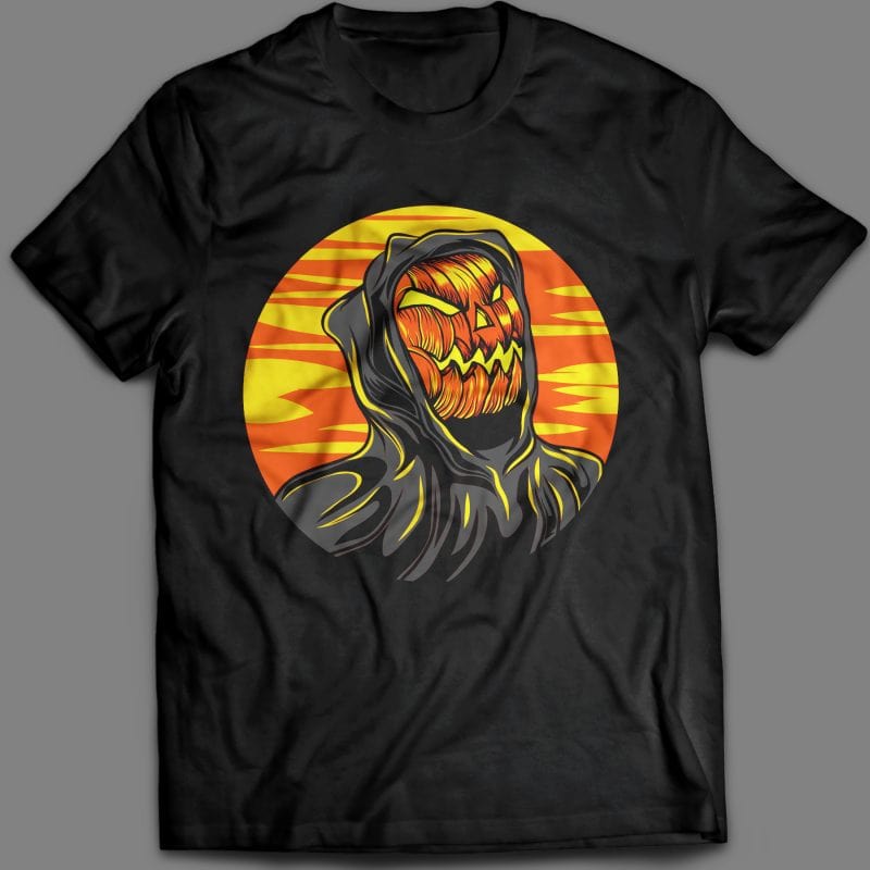 Reaper Pumkin t-shirt design template vector illustration tshirt-factory.com