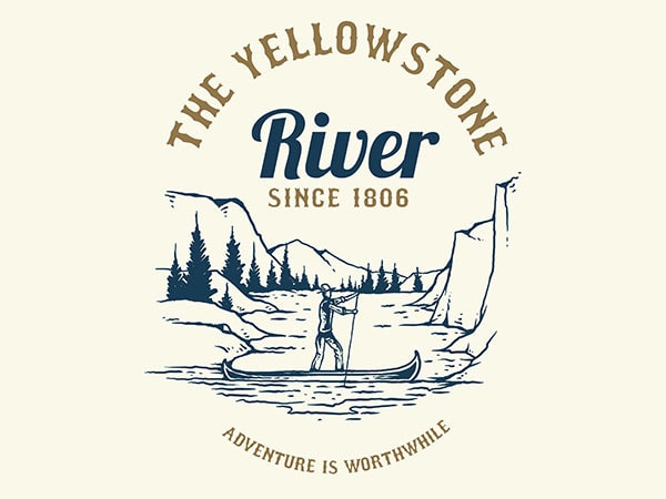 River adventure vector t-shirt design