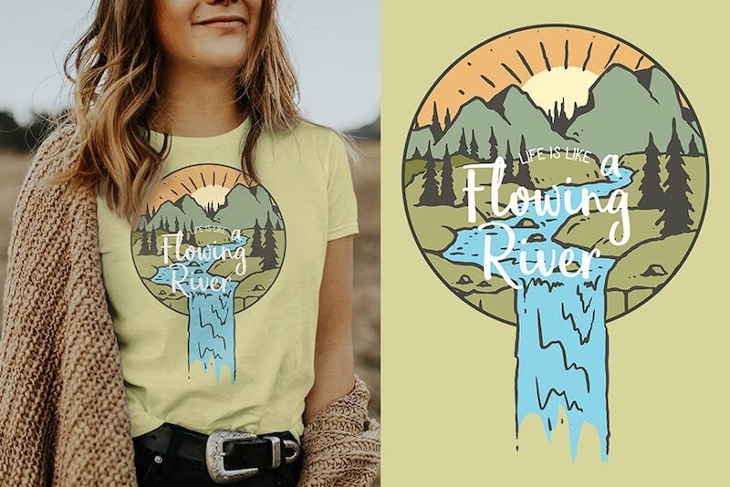River Boat Vector t-shirt design t shirt design graphic