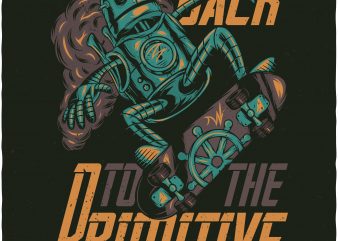 Back to the primitive. Vector T-Shirt Design
