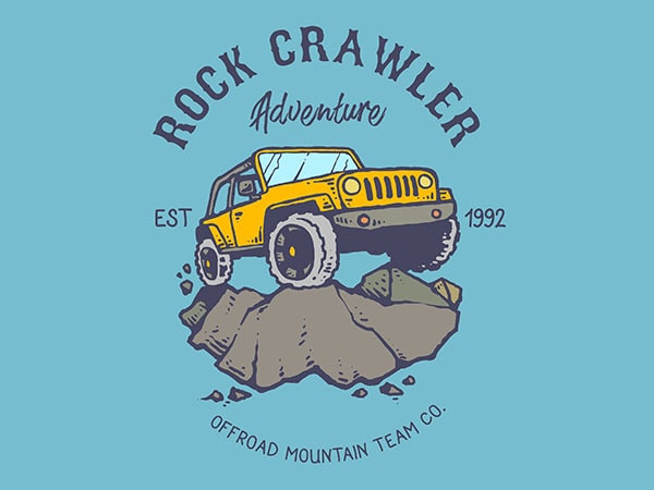 Rock crawler adventure vector t-shirt design