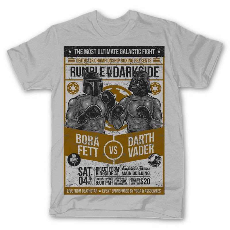 Rumble In The Darkside Graphic t-shirt design commercial use t shirt designs