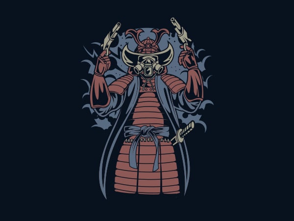 Samurai apocalypse vector t-shirt design