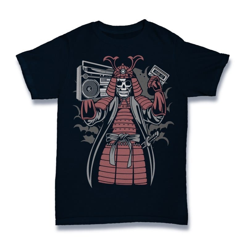 Samurai Boombox Vector t-shirt design tshirt factory