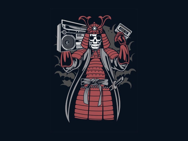Samurai boombox vector t-shirt design
