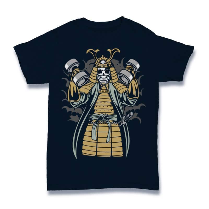 Samurai Gym tshirt design t shirt design png