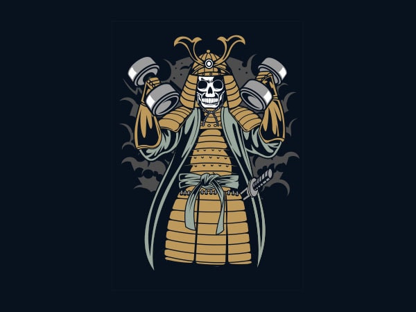 Samurai gym tshirt design