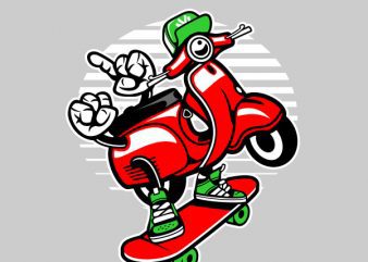 Scooter Skater Graphic t-shirt design