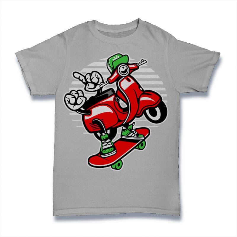Scooter Skater Graphic t-shirt design t shirt design graphic
