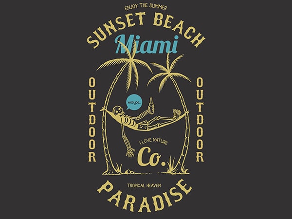 Skull beach graphic t-shirt design
