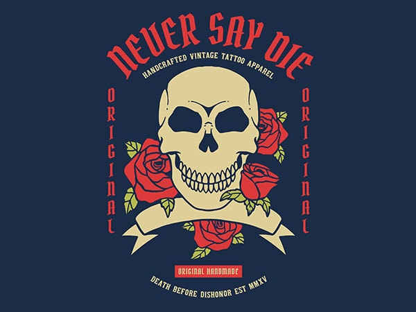 Skull rose graphic t-shirt design
