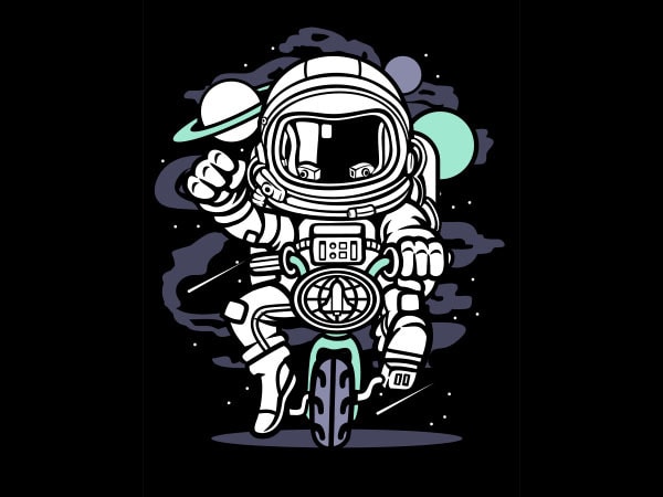 Space bike graphic t-shirt design