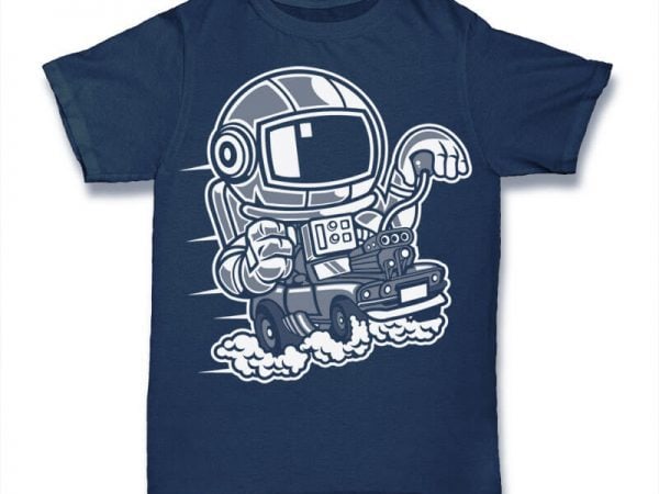 Space racer graphic t-shirt design