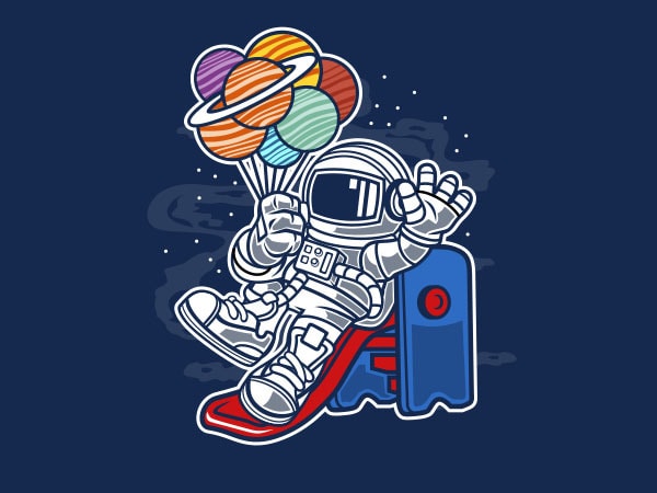 Space slider graphic t-shirt design