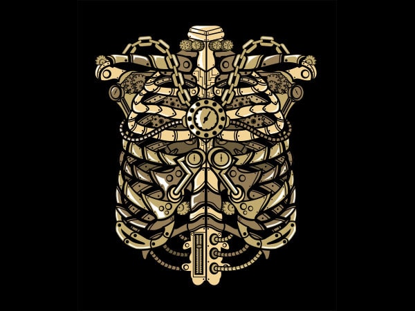Steampunk Ribcage Graphic t-shirt design Steampunk Ribcage Graphic t-shirt design