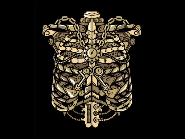 Steampunk ribcage graphic t-shirt design