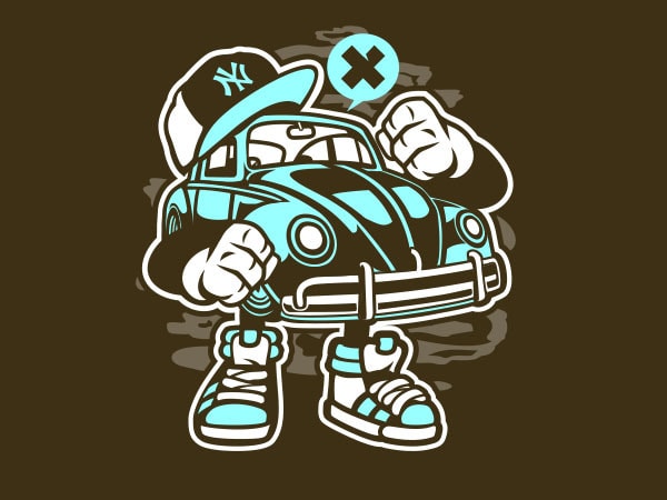 Street beetle graphic t-shirt design