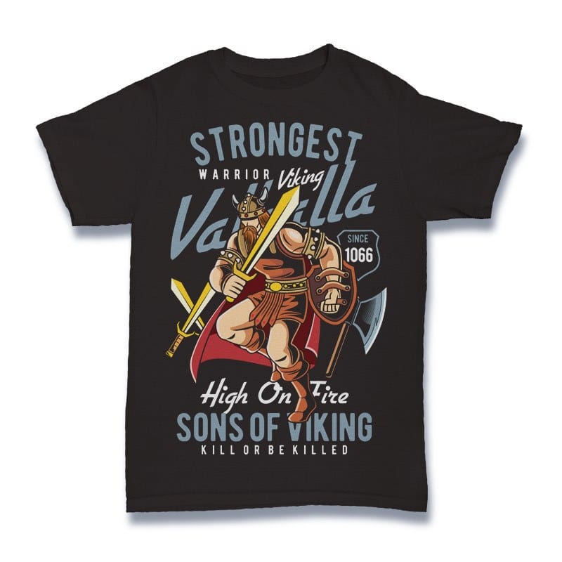 Strongest Viking Vector t-shirt design tshirt designs for merch by amazon