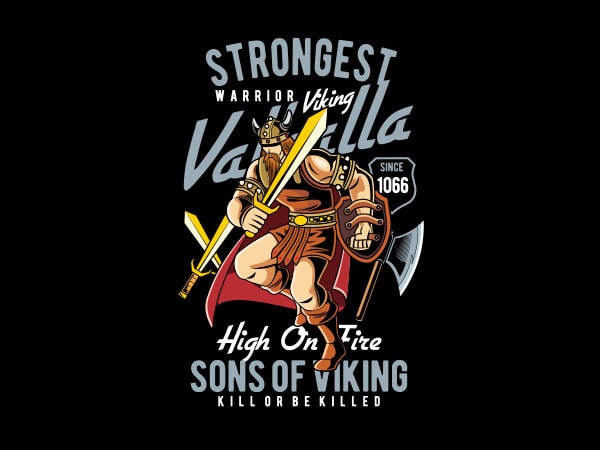 Strongest viking vector t-shirt design