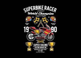 Superbike racer vector t-shirt design