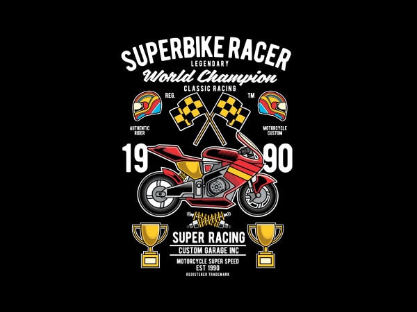 Superbike racer vector t-shirt design