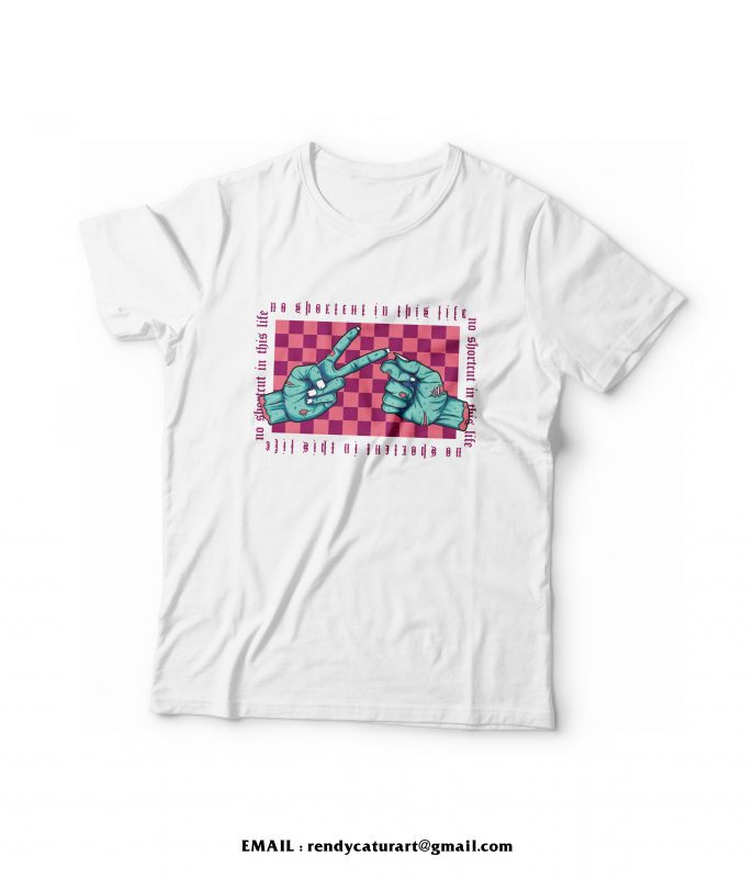hand shake zombie , streetwear tshirt design for merch by amazon