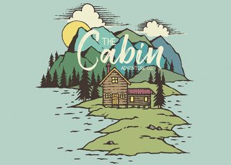 The Cabin On Lake Graphic t-shirt design
