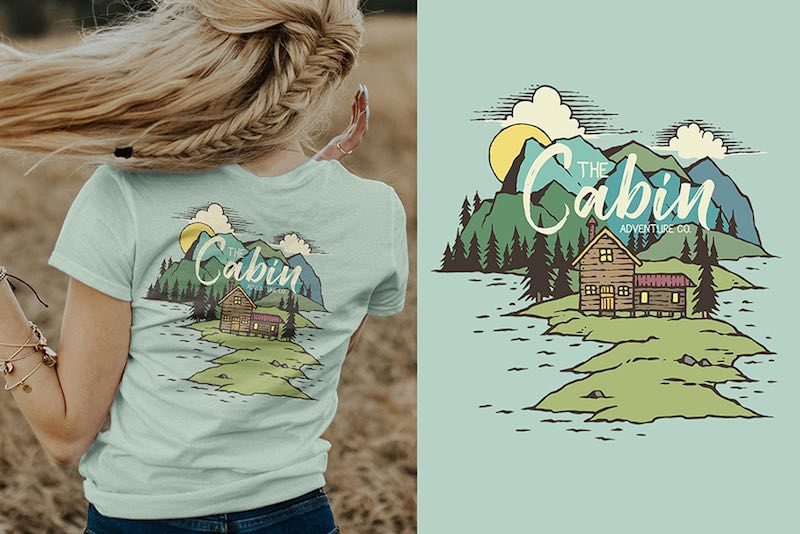 The Cabin On Lake Graphic t-shirt design buy tshirt design