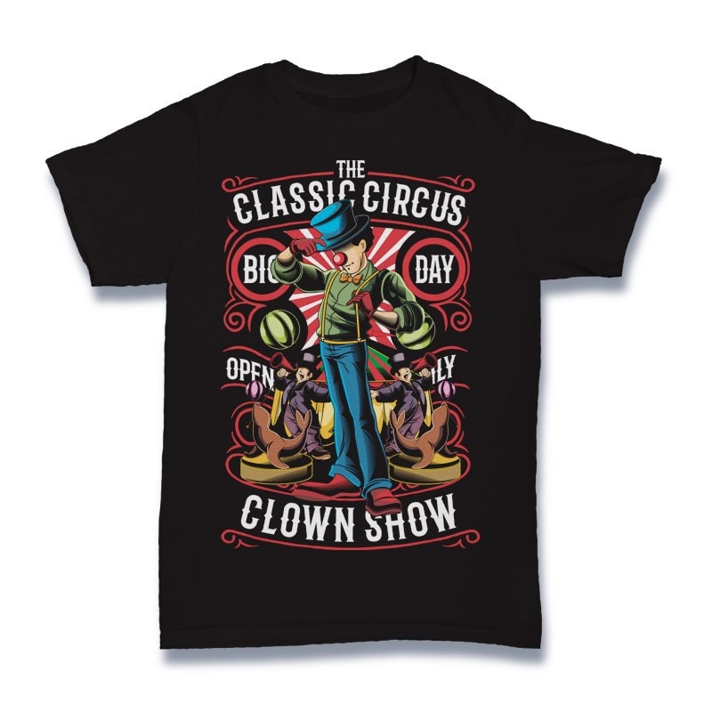 The Classic Circus Vector t-shirt design t shirt designs for print on demand