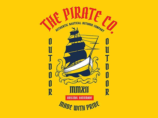 The ship graphic t-shirt design