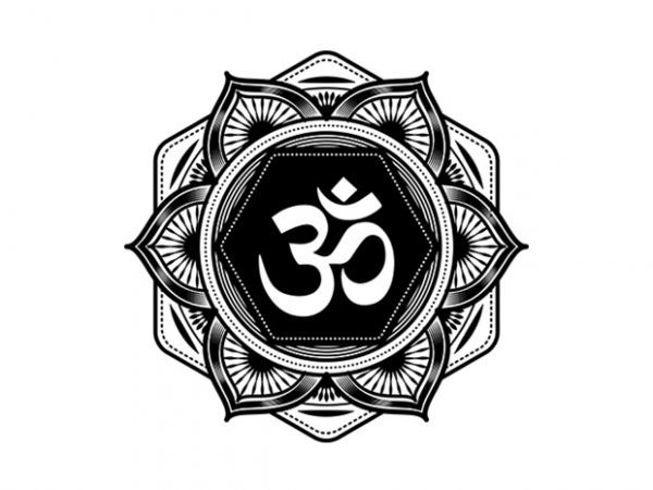 Mandala om symbol #2 print ready vector t shirt design