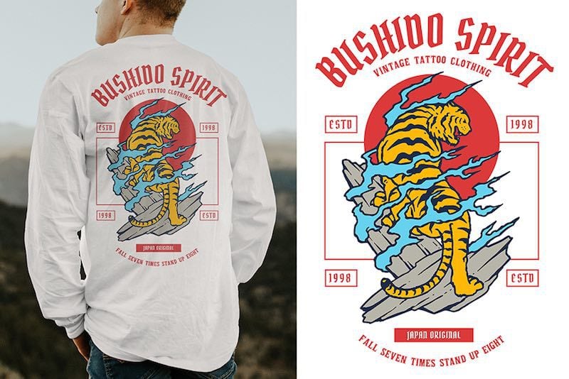 Tiger Graphic t-shirt design t shirt designs for print on demand