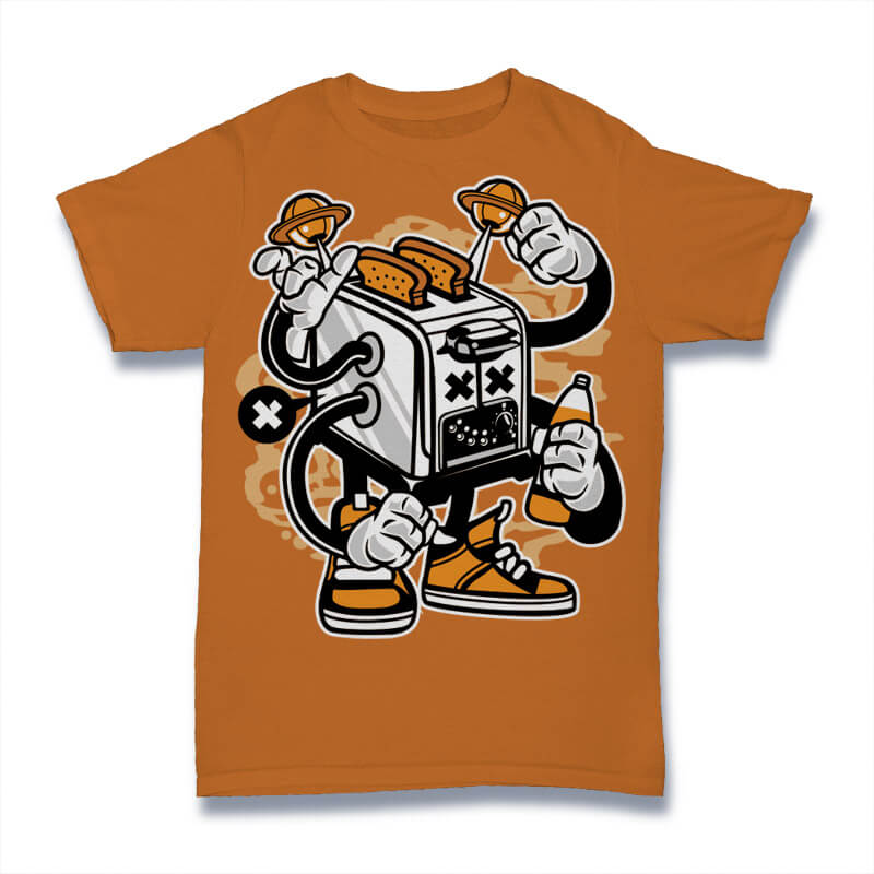 Toaster Monster Vector t-shirt design t shirt designs for printful