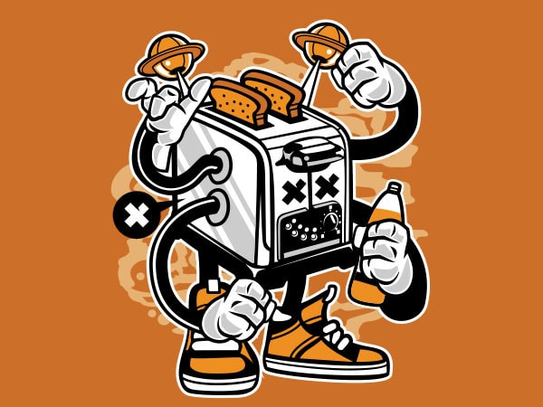 Toaster monster vector t-shirt design Toaster monster vector t-shirt design