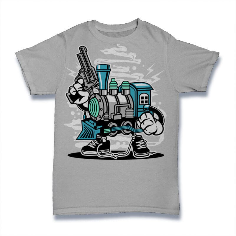 Train Killer Graphic t-shirt design t shirt designs for print on demand