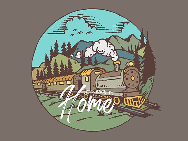 Train graphic t-shirt design