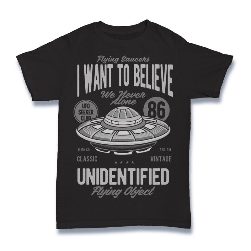UFO Vector t-shirt design t shirt designs for print on demand