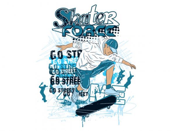 Skater force vector t-shirt design