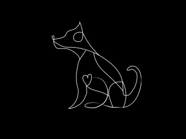 Dog line vector t-shirt design