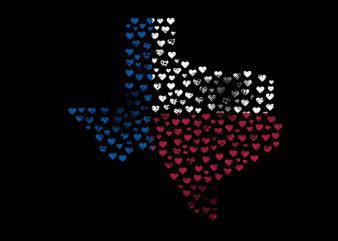 texas heart Vector t-shirt design