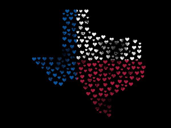 Texas heart vector t-shirt design