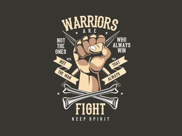 Warriors fist vector t-shirt design